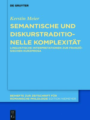 cover image of Semantische und diskurstraditionelle Komplexität
